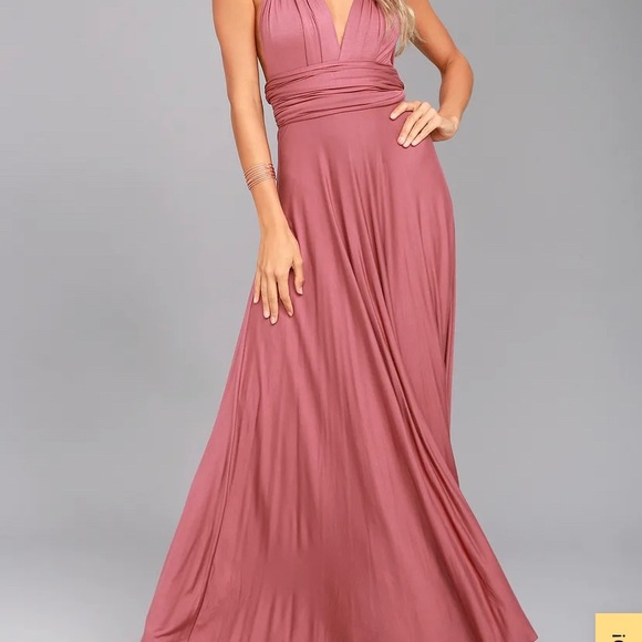 Lulu’s Tricks or the Trade Dusty Rose Maxi Dress - Picture 3 of 3